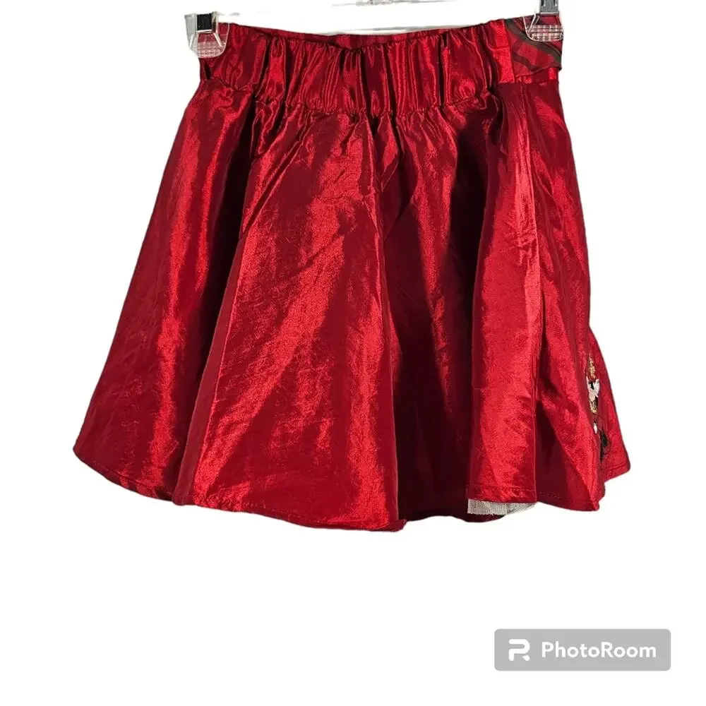 Disney Store Little Girl's Red Holiday Skirt NWT Size M 7/8